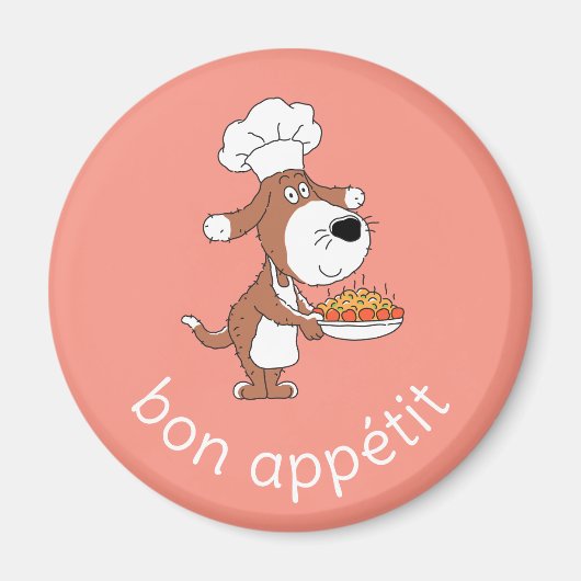 Bon Appétit Chef Cook Schattige Funny Dog Puppy Ca Magneet (Voorkant)