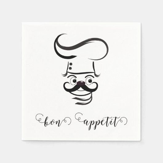 Bon Appetit Chef Paper Napkin Servet (Voorkant)