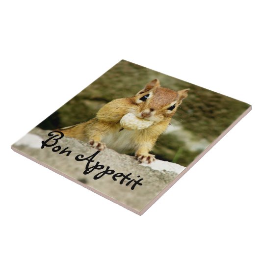Bon Appetit Chipmunk Trivet Tegeltje (Zijkant)