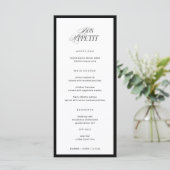 Bon Appetit Classic Elegant Wedding Menu (Staand voorkant)