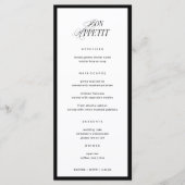 Bon Appetit Classic Elegant Wedding Menu (Voorkant)