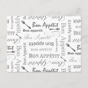 Bon Appetit Classic  Frans Zwart-wit Briefkaart