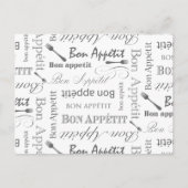 Bon Appetit Classic  Frans Zwart-wit Briefkaart (Voorkant)