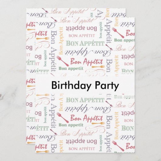 Bon Appetit Classic Pattern Kaart (Voorkant / Achterkant)