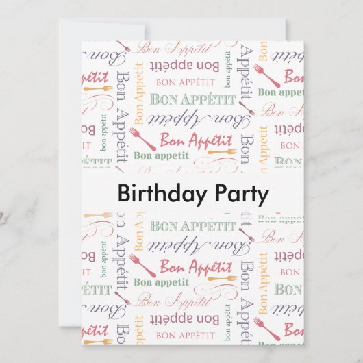 Bon Appetit Classic Pattern Kaart (Voorkant)