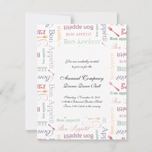 Bon Appetit Classic Pattern Kaart (Voorkant)