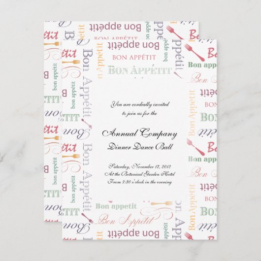 Bon Appetit Classic Pattern Kaart (Voorkant / Achterkant)