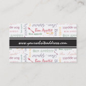 Bon Appetit Classic Pattern Visitekaartje (Achterkant)