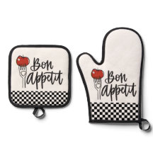 Bon Appetit Design Oven Mitt & Pot Holder Set