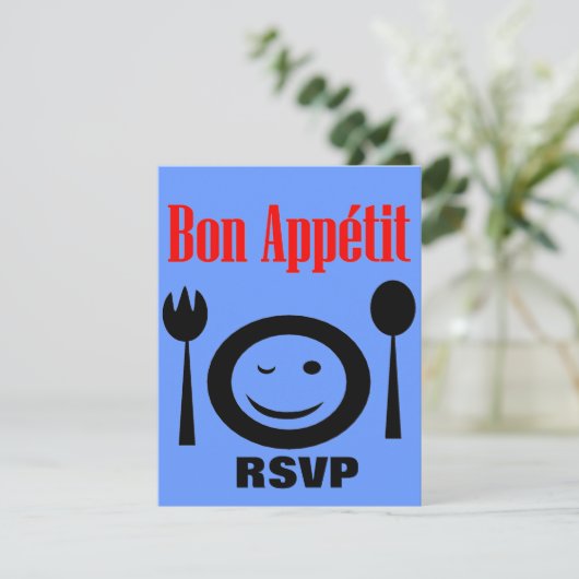 Bon Appetit Dinner Party Kaart (Staand voorkant)