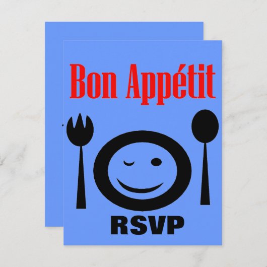 Bon Appetit Dinner Party Kaart (Voorkant / Achterkant)