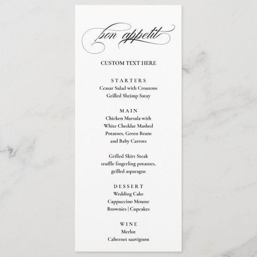 Bon Appetit elegant Menu (Voorkant)
