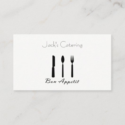 Bon Appetit en Silverware Visitekaartje (Voorkant)