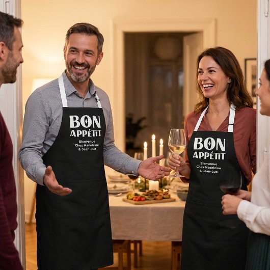 Bon Appétit et Bienvenue Chez Nous French Language Schort
