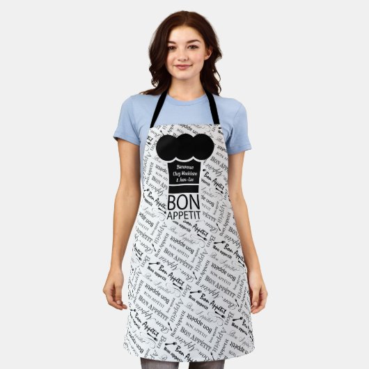 Bon Appétit et Bienvenue Chez Nous French Language Schort (Gedragen)