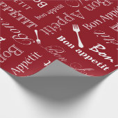Bon Appetit Foodie Gifts French Chef Red Cadeaupapier (Hoek)