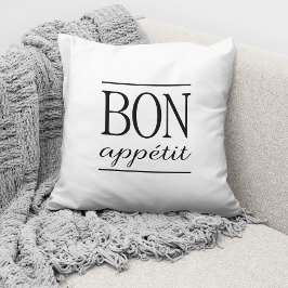 BON APPETIT Foodie Keuken Typografie Quote Kussen