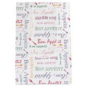 Bon Appetit  Frans bistro Pattern Medium Cadeauzakje (Achterkant)