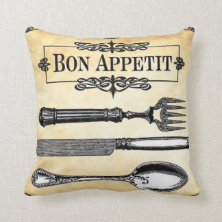 Bon Appetit French Table Setting Decorative Pillow Kussen