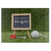 Bon Appétit golfbal met t-shirt en rood hart Snijplank (Voorkant)