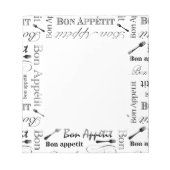 Bon Appetit Gourmet Chef Elegant Pattern Notitieblok (Voorkant)