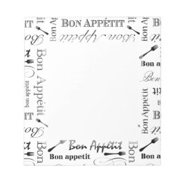 Bon Appetit Gourmet Chef Elegant Pattern Notitieblok