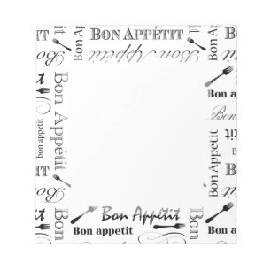 Bon Appetit Gourmet Chef Elegant Pattern Notitieblok