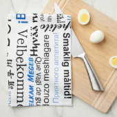 Bon appetit in andere talen - blauw theedoek (Quarter Fold)