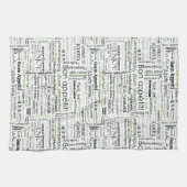 Bon appetit in andere talen - groen theedoek (Horizontaal)