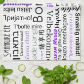 Bon appetit in andere talen - paarse theedoek (Gevouwen)