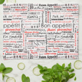 Bon appetit in andere talen Typografie Rood Theedoek (Gevouwen)
