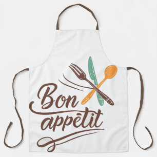 Bon Appétit Keuken Decor Bestek Illustratie Schort