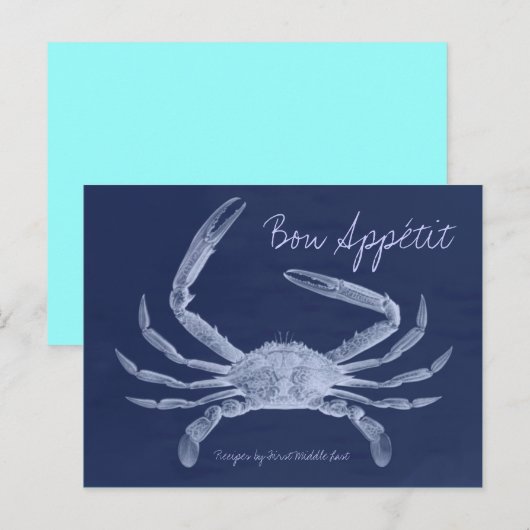 Bon Appétit King Crab Recipcard Briefkaart (Voorkant / Achterkant)