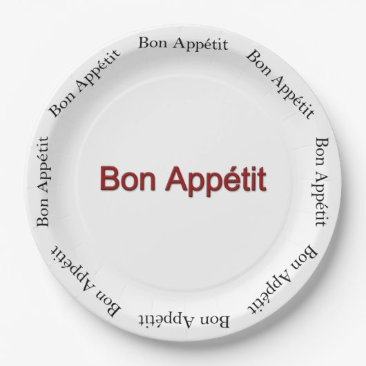 Bon Appetit Paper borden Papieren Bordje (Voorkant)