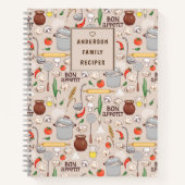 Bon Appetit Pattern Personalized Recipe Notitieboe Notitieboek (Voorkant)