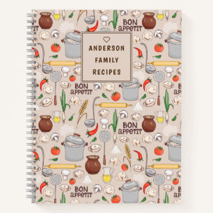 Bon Appetit Pattern Personalized Recipe Notitieboe Notitieboek