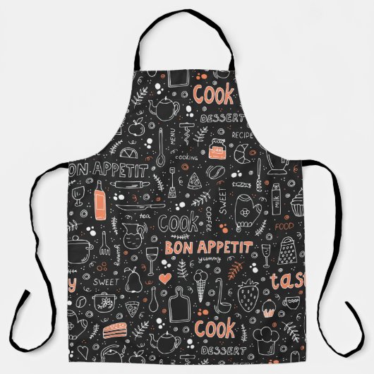 Bon Appetit Pattern Schort (Voorkant)