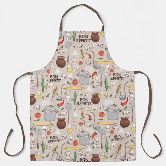 Bon Appetit Pattern Schort (Voorkant)