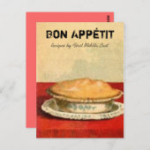 Bon Appetit Pie Recipe Card Briefkaart (Voorkant / Achterkant)