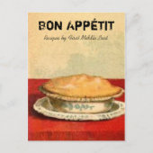 Bon Appetit Pie Recipe Card Briefkaart (Voorkant)