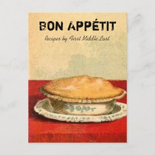 Bon Appetit Pie Recipe Card Briefkaart (Voorkant)