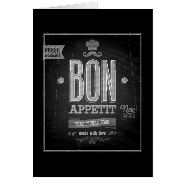  Bon Appetit Poster - Chalkboard (Voorkant)