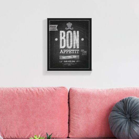  Bon Appetit Poster - Chalkboard Canvas Afdruk (Insitu (Woonkamer))