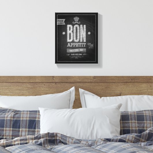  Bon Appetit Poster - Chalkboard Canvas Afdruk (Insitu (Slaapkamer))