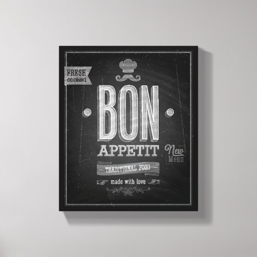  Bon Appetit Poster - Chalkboard Canvas Afdruk (Voorkant)