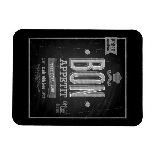  Bon Appetit Poster - Chalkboard Magneet (Horizontaal)
