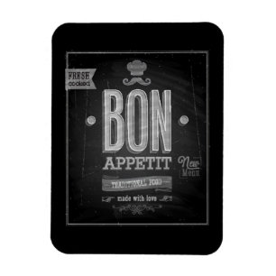  Bon Appetit Poster - Chalkboard Magneet