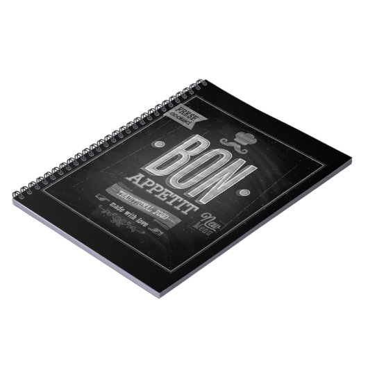  Bon Appetit Poster - Chalkboard Notitieboek (Linkerzijde)