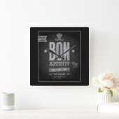  Bon Appetit Poster - Chalkboard Vierkante Klok (Huis)