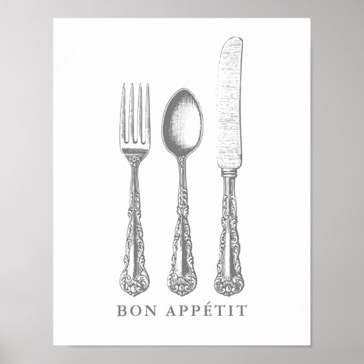 Bon appétit poster Franse sjabloon citaat (Voorkant)
